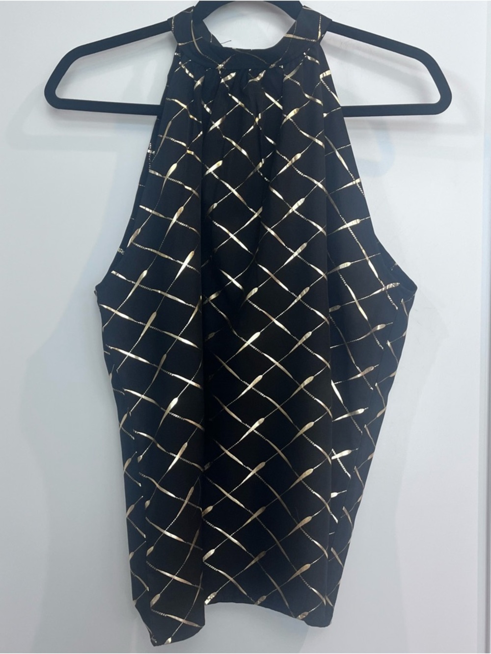 Black and Gold Halter Top
